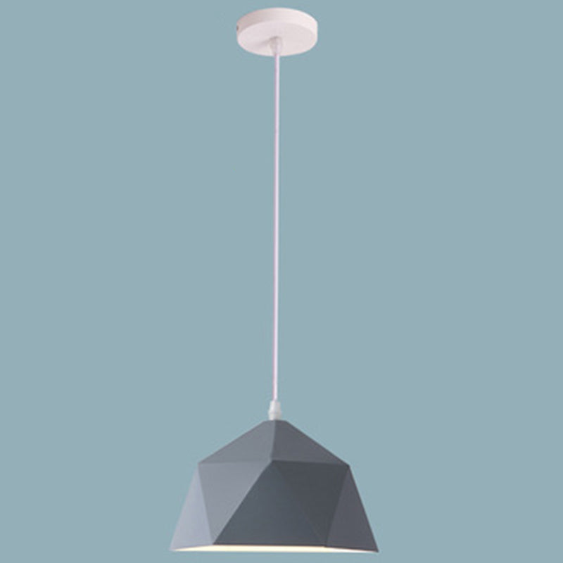1-Licht-Diamant-Anhängerlampe Nordic Macarons Stil Metall Esszimmer Hanging Lampe