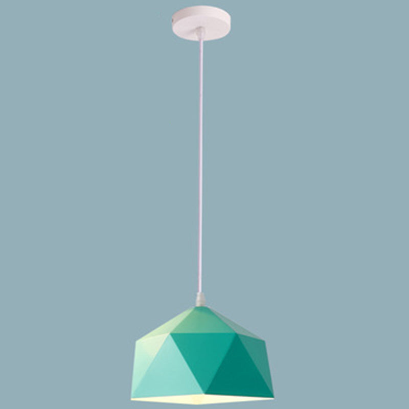 1-Licht-Diamant-Anhängerlampe Nordic Macarons Stil Metall Esszimmer Hanging Lampe