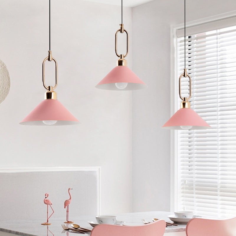 Macarons moderni ombrello ombrello a sospensione Light Metal Cipante Lighting con anello metallico