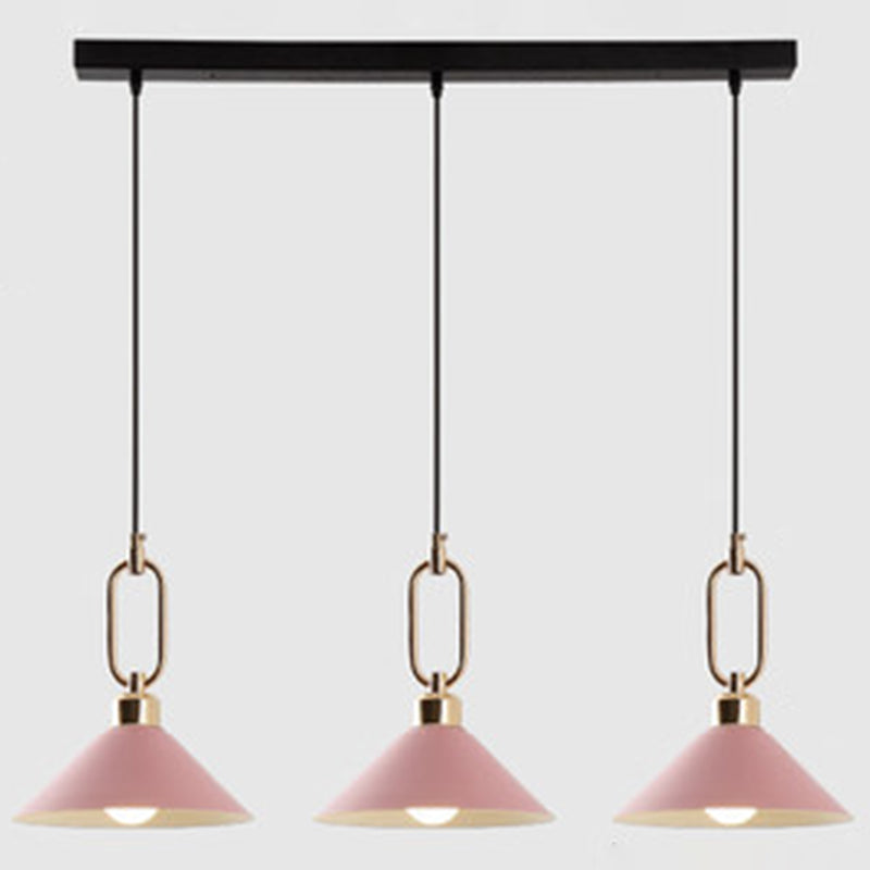 Macarons moderni ombrello ombrello a sospensione Light Metal Cipante Lighting con anello metallico