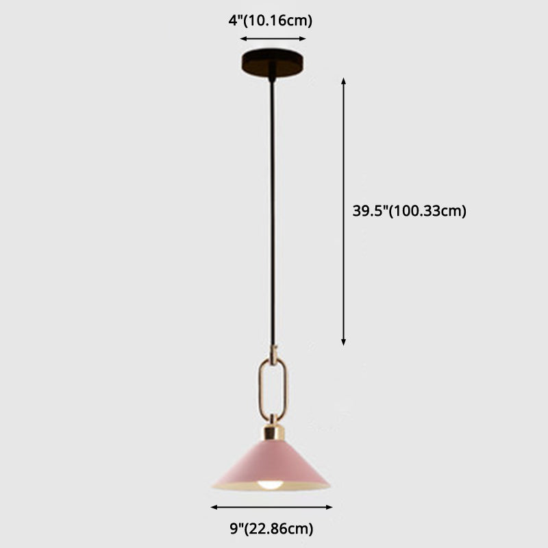 Modern Macarons Umbrella Shade Pendant Light Metal Pendant Lighting with Metal Ring
