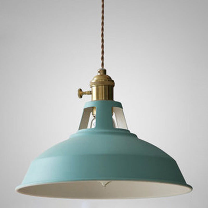 Macarons Industrial Barn Shade Pendant Licht metaal 1-licht hangerverlichting voor restaurant
