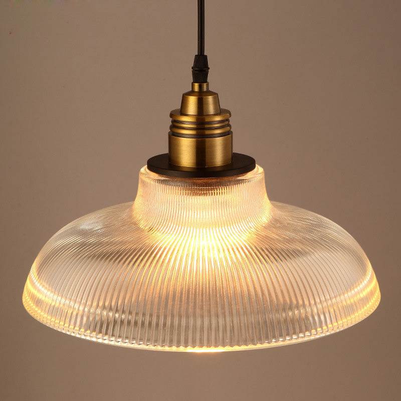 Retro Industrial 1 Light Pendant Prismatic Glass Dome Pendant Lighting for Living Room