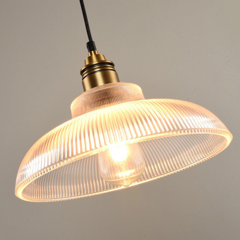 Retro Industrial 1 Light Pendant Prismatic Glass Dome Pendant Lighting for Living Room