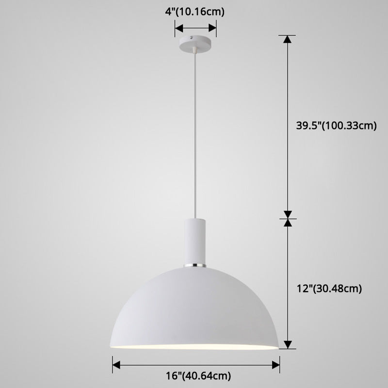 Metal Hemispherical Hanging Light Nordic Style 1 Light Restaurant Ceiling Pendant Lamp