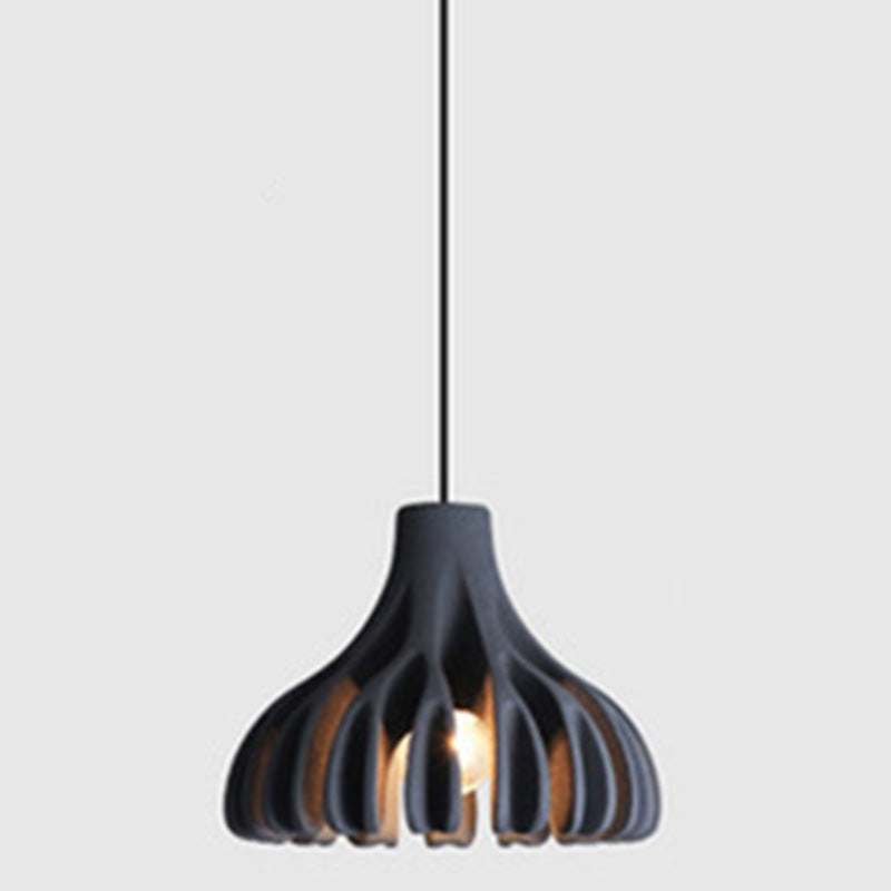 1-Light Coral Line Shade Pendant Lampe Nordic Modern Modern Style Resin Prowing Lamping For Dining Room