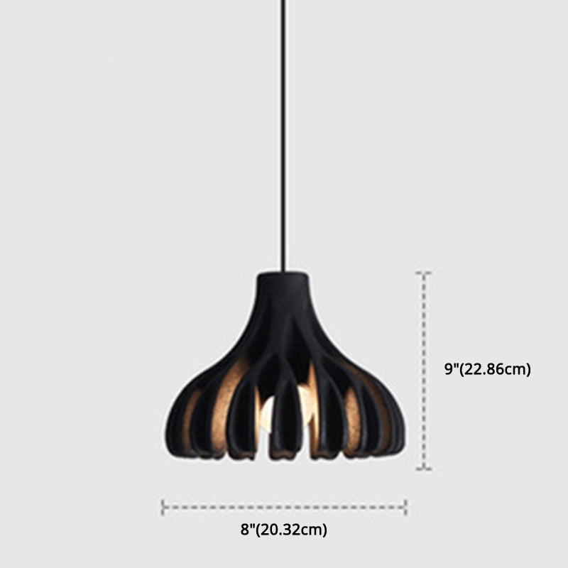 1-Light Coral Line Shade Pendant Lampe Nordic Modern Modern Style Resin Prowing Lamping For Dining Room