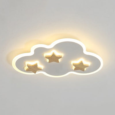 Cloud et Star Kid Bedroom Flush Mount Ceiling Light Acrylic Art Déco Ceiling Light Fixture
