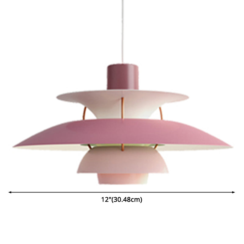 Metal Flying Saucer Hanging Light 1 Light Nordic Style Hanging Lamp for Restaurant