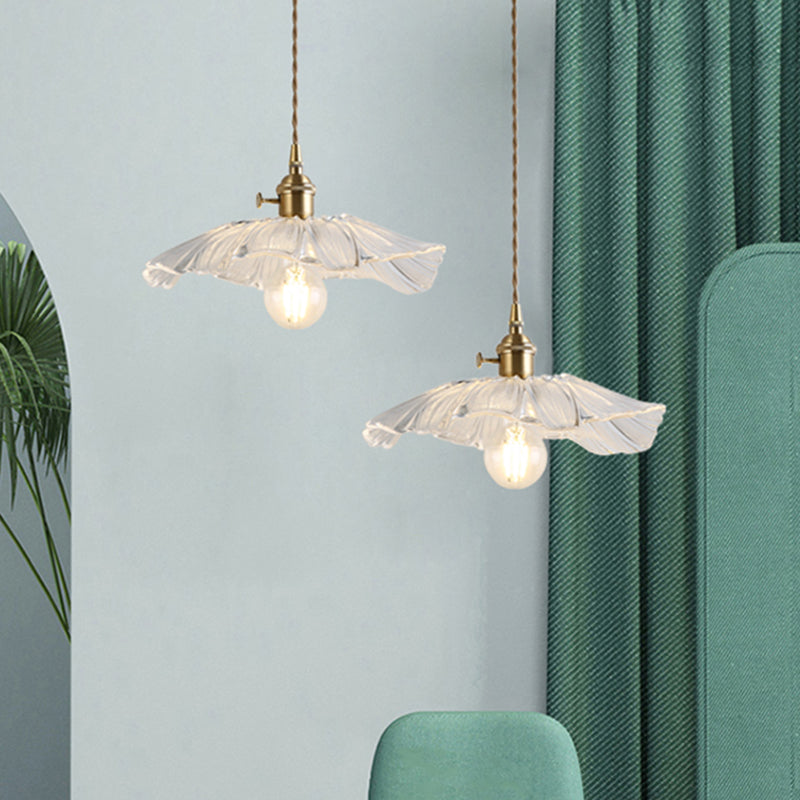 Flower Shape Shade Ceiling Pendant Lamp Vintage Industrial Clear Glass Hanging Light