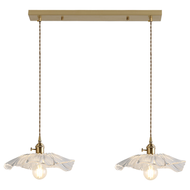 Flower Shape Shade Ceiling Pendant Lamp Vintage Industrial Clear Glass Hanging Light