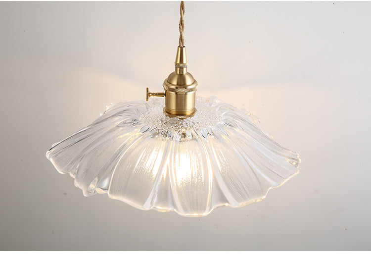Flower Shape Shade Ceiling Pendant Lamp Vintage Industrial Clear Glass Hanging Light