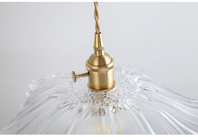 Flower Shape Shade Ceiling Pendant Lamp Vintage Industrial Clear Glass Hanging Light