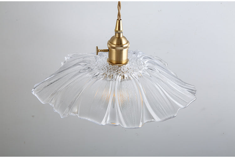 Flower Shape Shade Ceiling Pendant Lamp Vintage Industrial Clear Glass Hanging Light