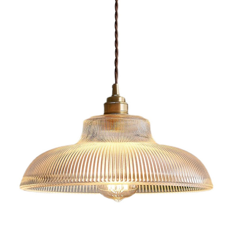Retro Industrial 1 Light Pendant Prismatic Glass Dome Pendant Lighting for Living Room
