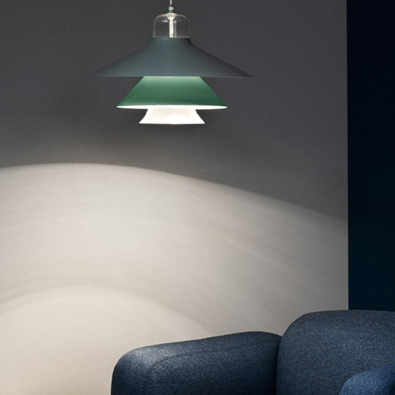 1 Light Layered Concentric Tiers Shade Pendant Lamp Nordic Style Metal Hanging Lamp for Bedroom