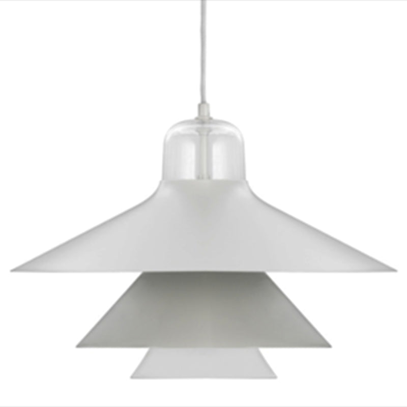 1 Light Layered Concentric Tiers Shade Pendant Lamp Nordic Style Metal Hanging Lamp for Bedroom