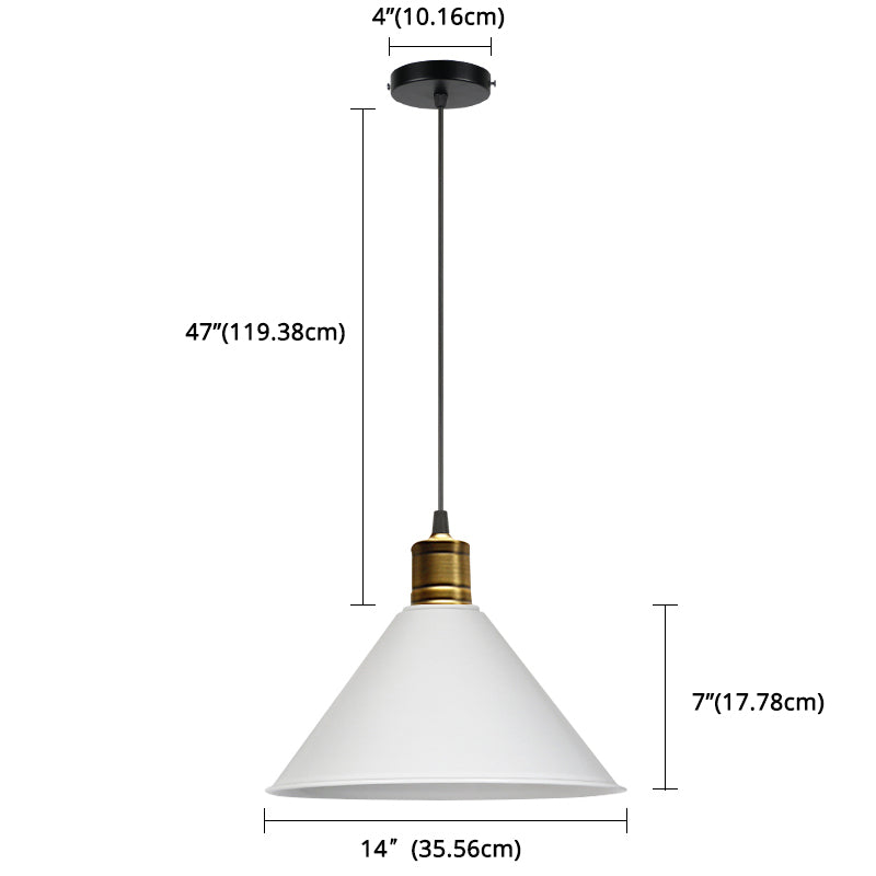 Metal Tapered Hanging Light Nordic Modern Style 1 Light Restaurant Ceiling Pendant Lamp