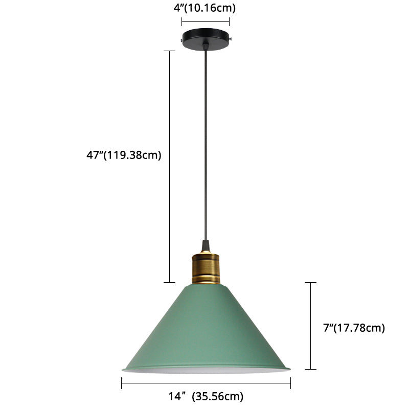 Metal Tapered Hanging Light Nordic Modern Style 1 Light Restaurant Ceiling Pendant Lamp