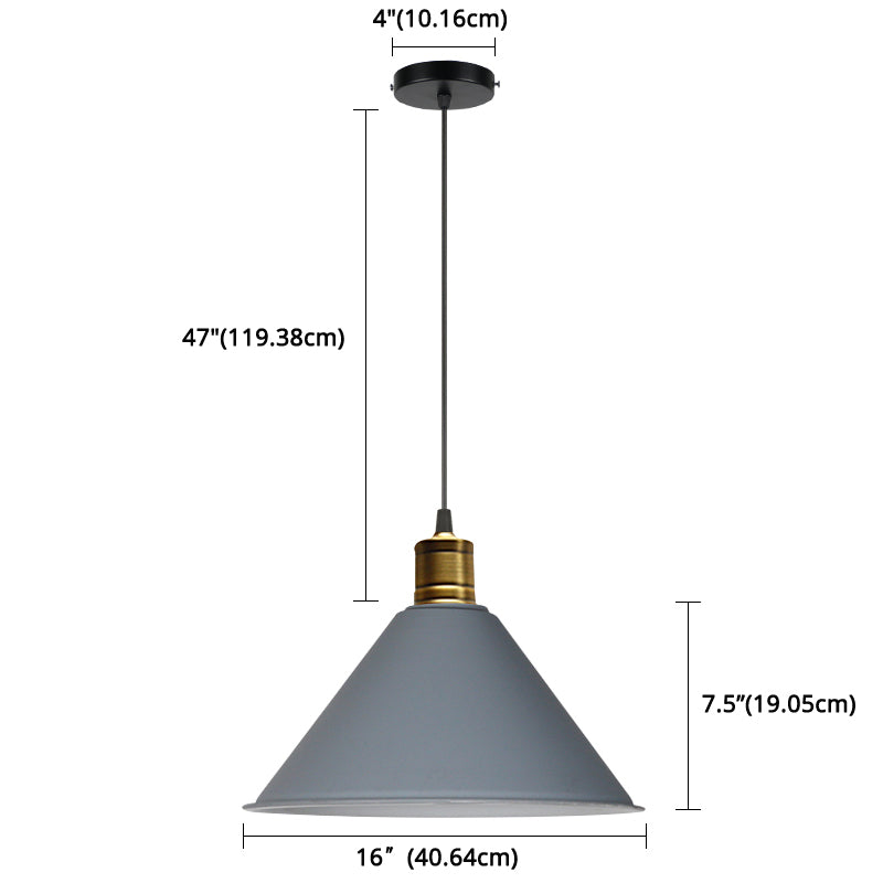 Metal Tapered Hanging Light Nordic Modern Style 1 Light Restaurant Ceiling Pendant Lamp