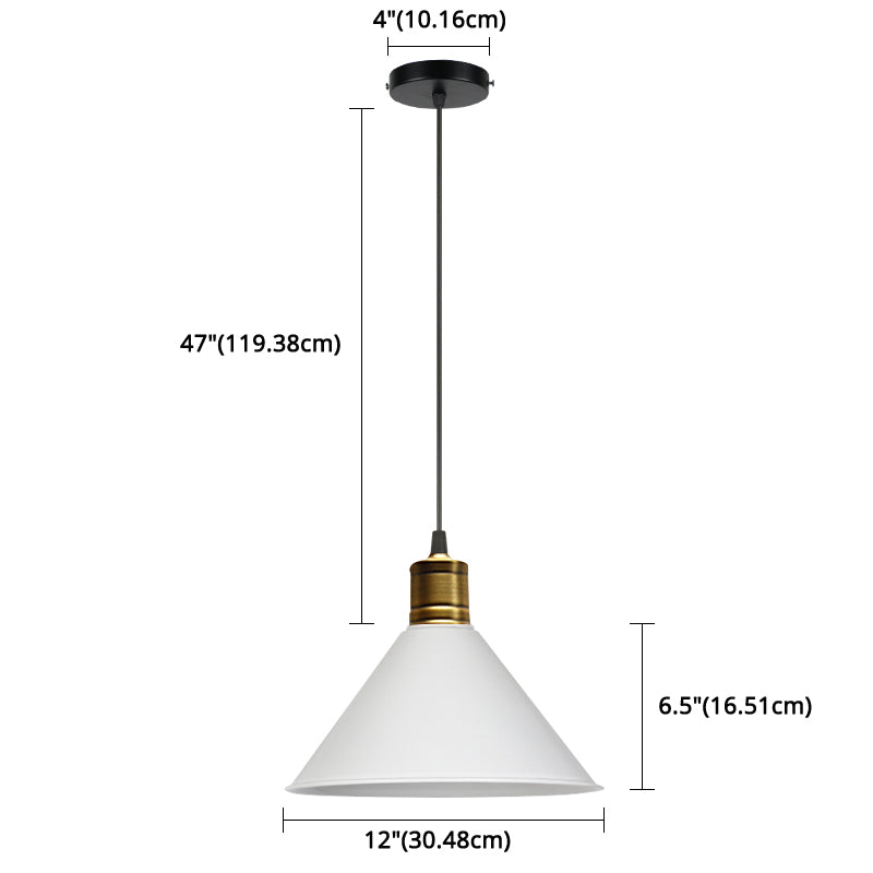 Metal Tapered Hanging Light Nordic Modern Style 1 Light Restaurant Ceiling Pendant Lamp