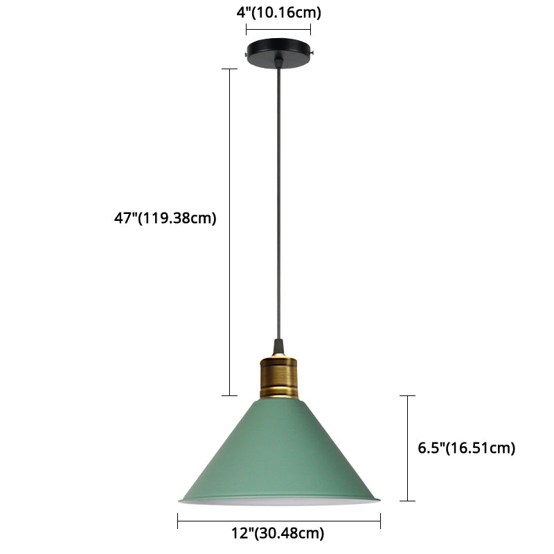 Metal Tapered Hanging Light Nordic Modern Style 1 Light Restaurant Ceiling Pendant Lamp