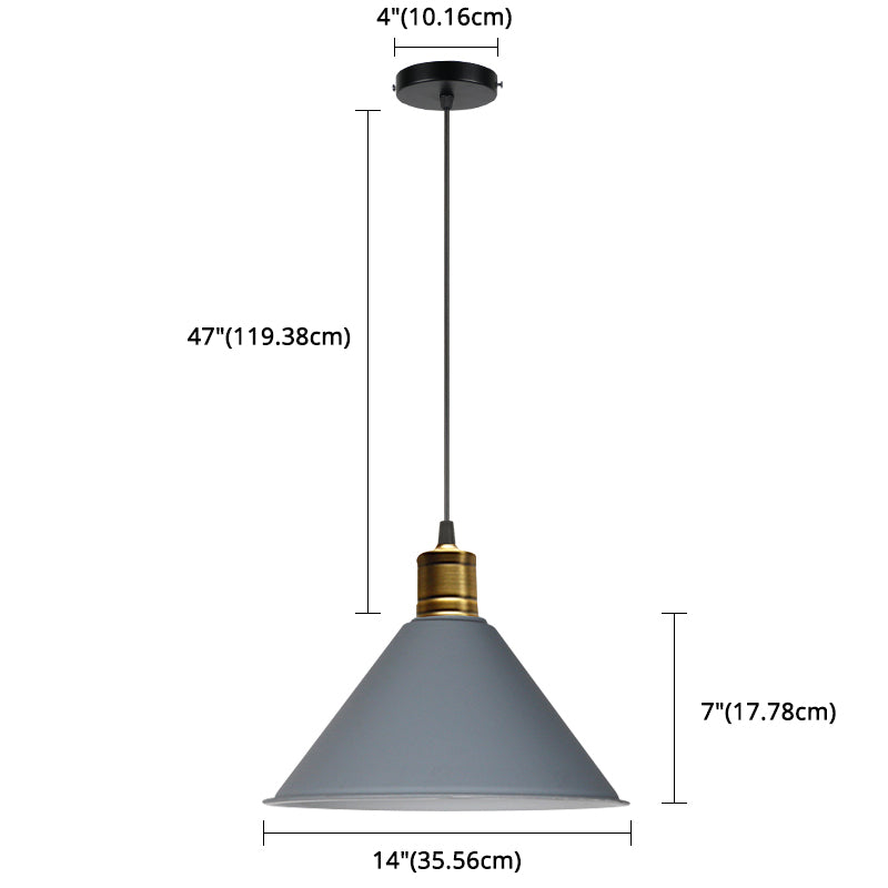 Metal Tapered Hanging Light Nordic Modern Style 1 Light Restaurant Ceiling Pendant Lamp