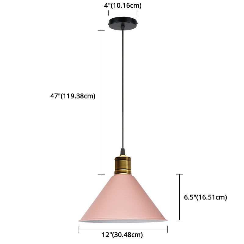 Metal Tapered Hanging Light Nordic Modern Style 1 Light Restaurant Ceiling Pendant Lamp