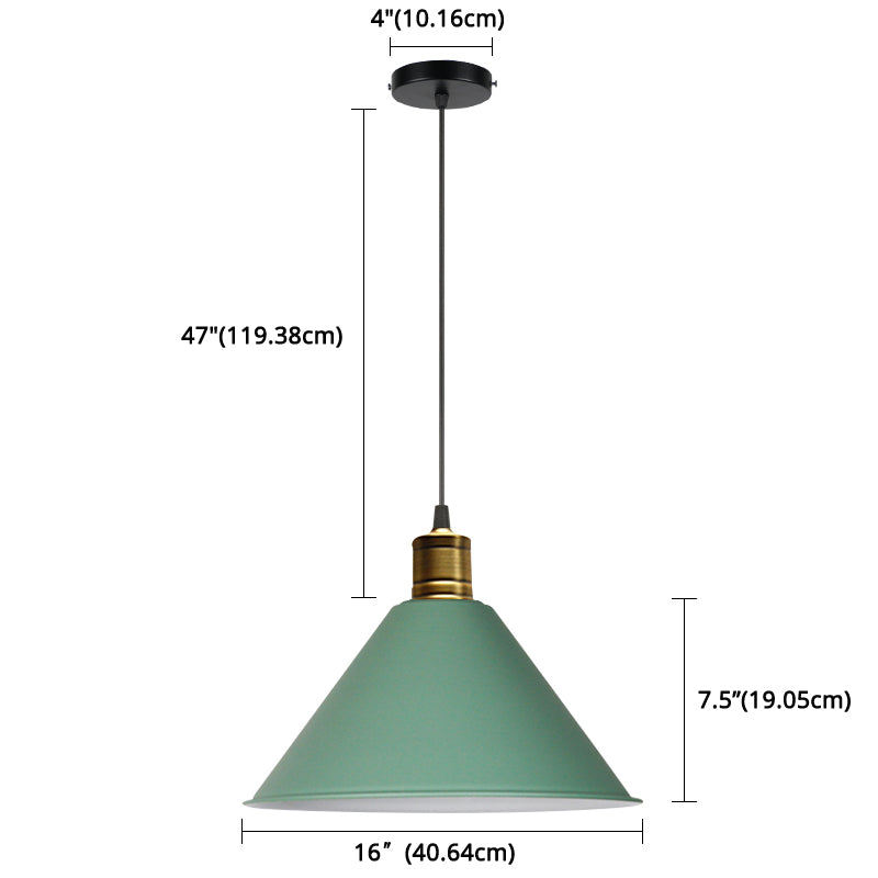 Metal Tapered Hanging Light Nordic Modern Style 1 Light Restaurant Ceiling Pendant Lamp