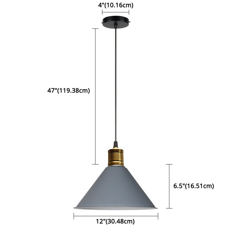 Metal Tapered Hanging Light Nordic Modern Style 1 Light Restaurant Ceiling Pendant Lamp