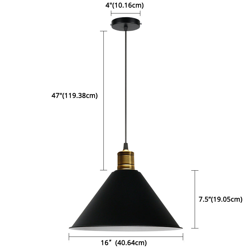 Metal Tapered Hanging Light Nordic Modern Style 1 Light Restaurant Ceiling Pendant Lamp
