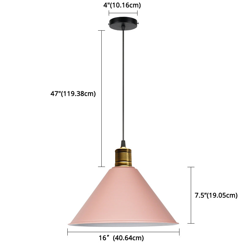 Metal Tapered Hanging Light Nordic Modern Style 1 Light Restaurant Ceiling Pendant Lamp