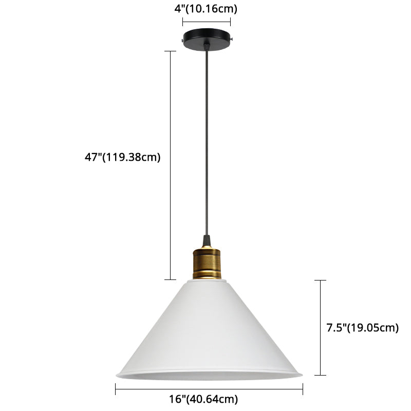 Metal Tapered Hanging Light Nordic Modern Style 1 Light Restaurant Ceiling Pendant Lamp