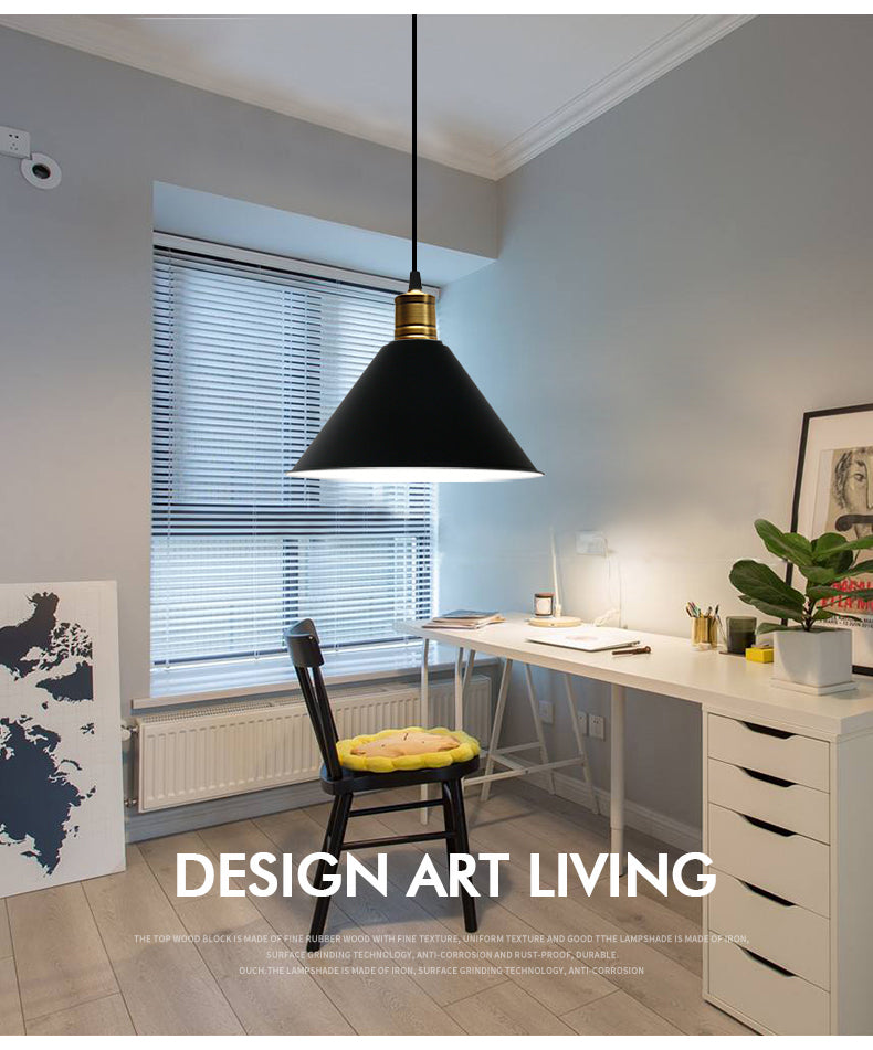 Metal Tapered Hanging Light Nordic Modern Style 1 Light Restaurant Ceiling Pendant Lamp