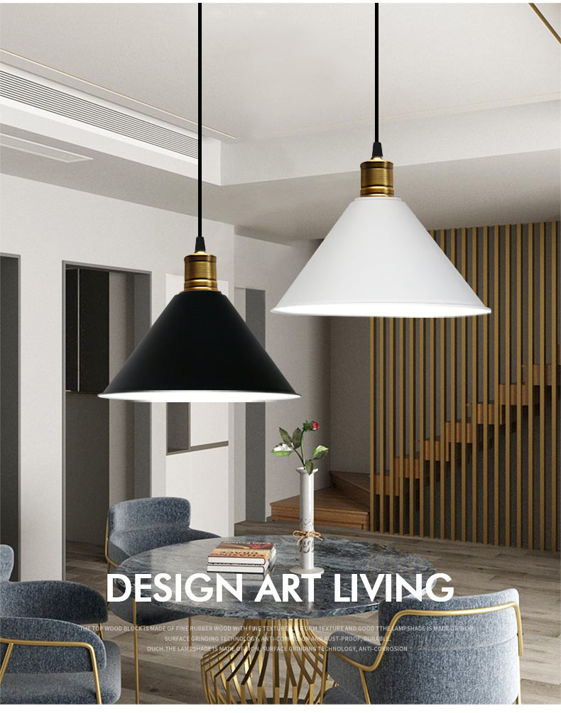 Metal Tapered Hanging Light Nordic Modern Style 1 Light Restaurant Ceiling Pendant Lamp