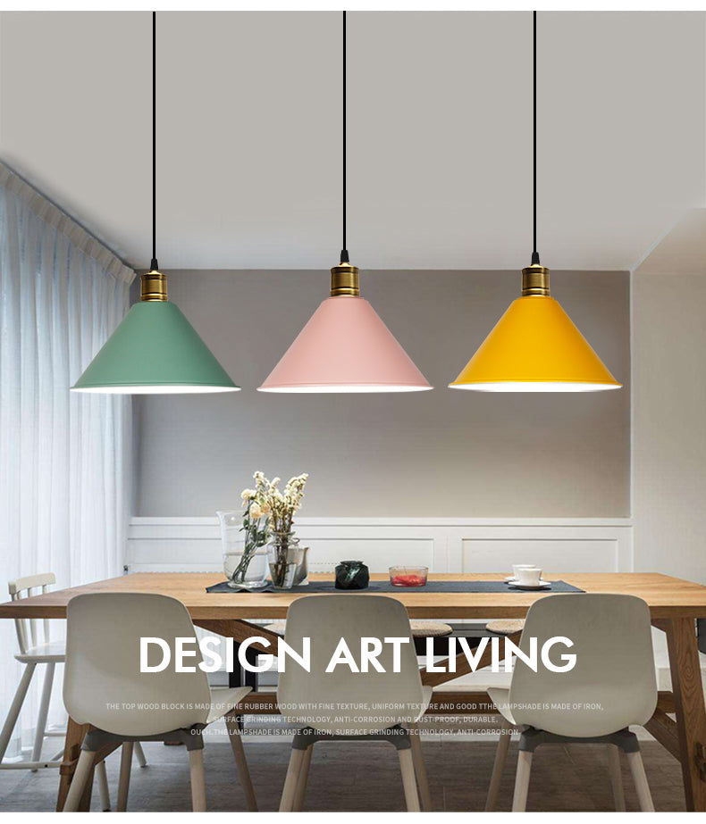 Metal Tapered Hanging Light Nordic Modern Style 1 Light Restaurant Ceiling Pendant Lamp