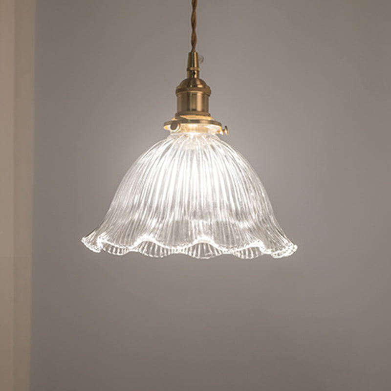 Retro Industrial Ceiling Pendant 1 Light Clear Glass Pendant Light for Kitchen