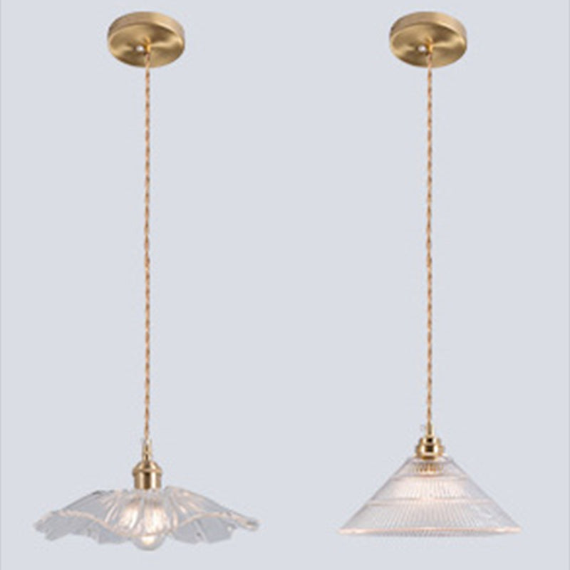 Retro Industrial Ceiling Pendant 1 Light Clear Glass Pendant Light for Kitchen