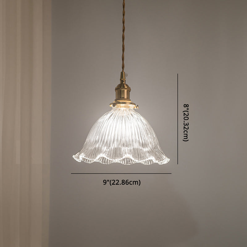 Retro Industrial Ceiling Pendant 1 Light Clear Glass Pendant Light for Kitchen