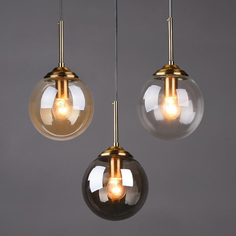 Post-Modern Minimalist Design Hanging Lamp 1 Light Globe Glass Shade Pendant Light