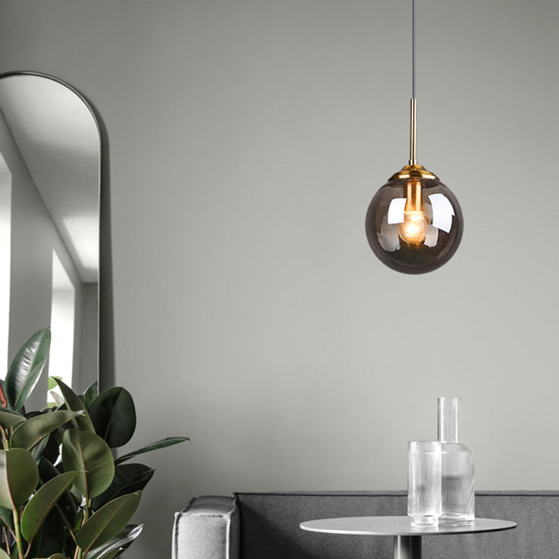 Post-Modern Minimalist Design Hanging Lamp 1 Light Globe Glass Shade Pendant Light