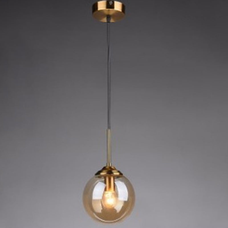 Post-Modern Minimalist Design Hanging Lamp 1 Light Globe Glass Shade Pendant Light