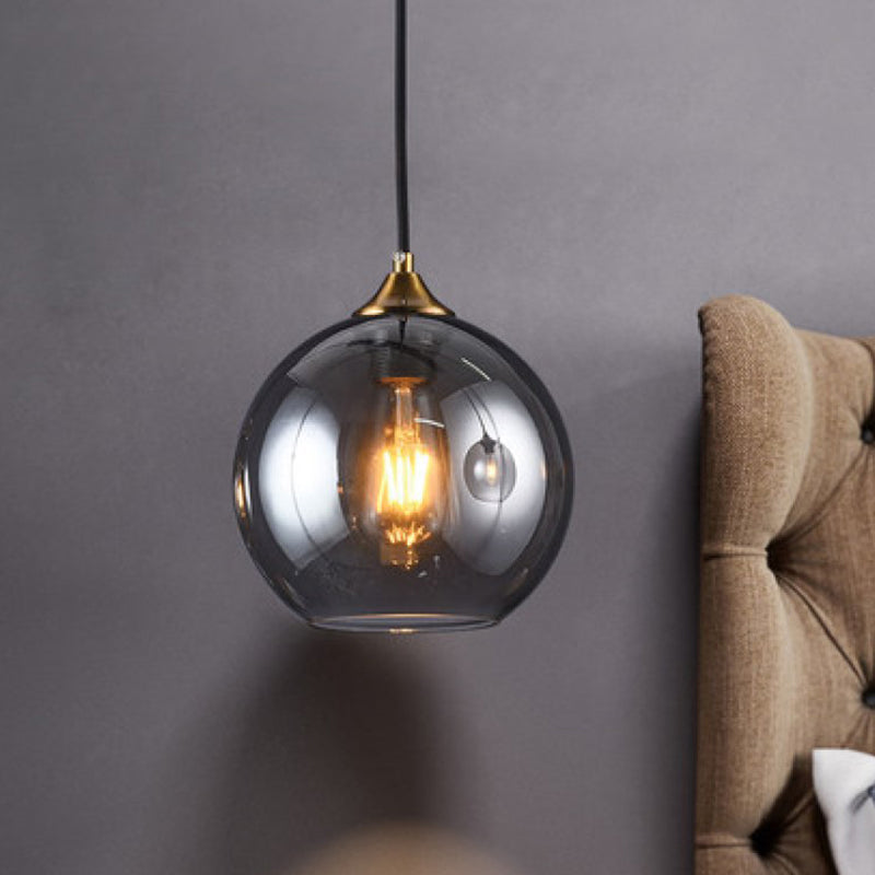 Post-Modern Minimalist Design Hanging Lamp 1 Light Globe Glass Shade Pendant Light