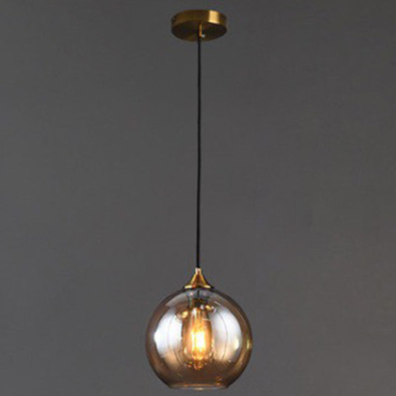 Post-Modern Minimalist Design Hanging Lamp 1 Light Globe Glass Shade Pendant Light