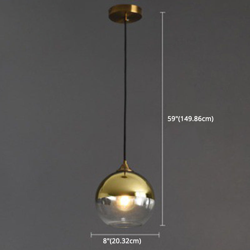 Post-Modern Minimalist Design Hanging Lamp 1 Light Globe Glass Shade Pendant Light