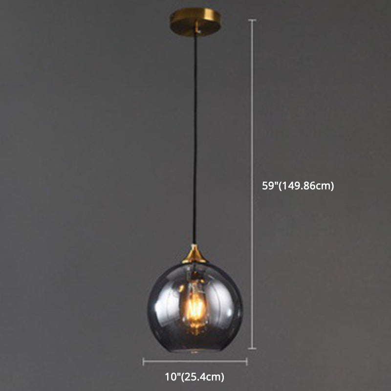 Post-Modern Minimalist Design Hanging Lamp 1 Light Globe Glass Shade Pendant Light