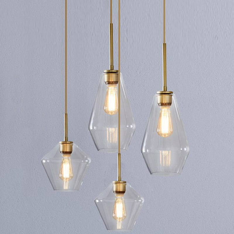 1 Light Pendant Light Modern Minimalist Glass Shade Dining Room Hanging Lamp