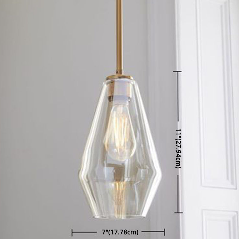 1 Light Pendant Light Modern Minimalist Glass Shade Dining Room Hanging Lamp