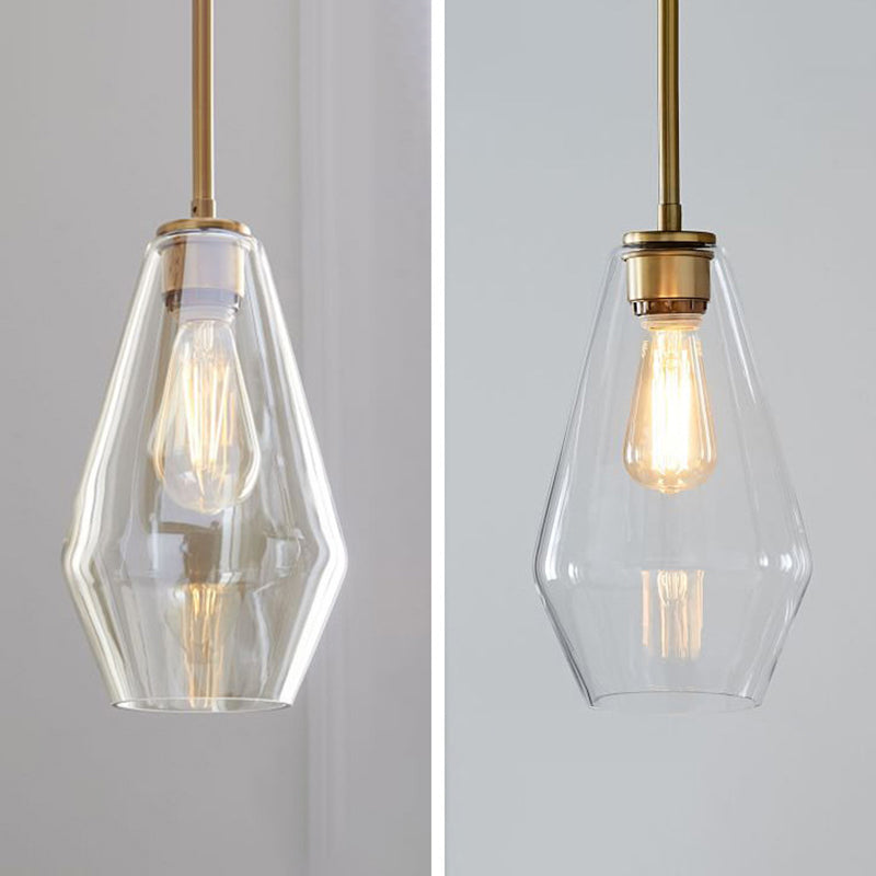 1 Light Pendant Light Modern Minimalist Glass Shade Dining Room Hanging Lamp