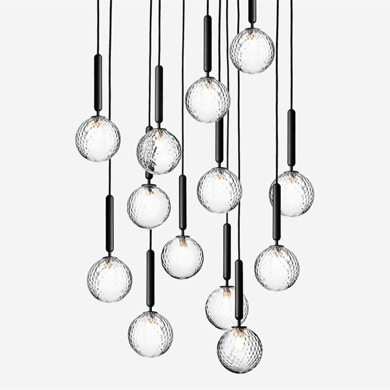 Mitte des Jahrhunderts Design Globe Hanging Lamp Glass Schatten 1 Licht Anhänger Licht für Schlafzimmer